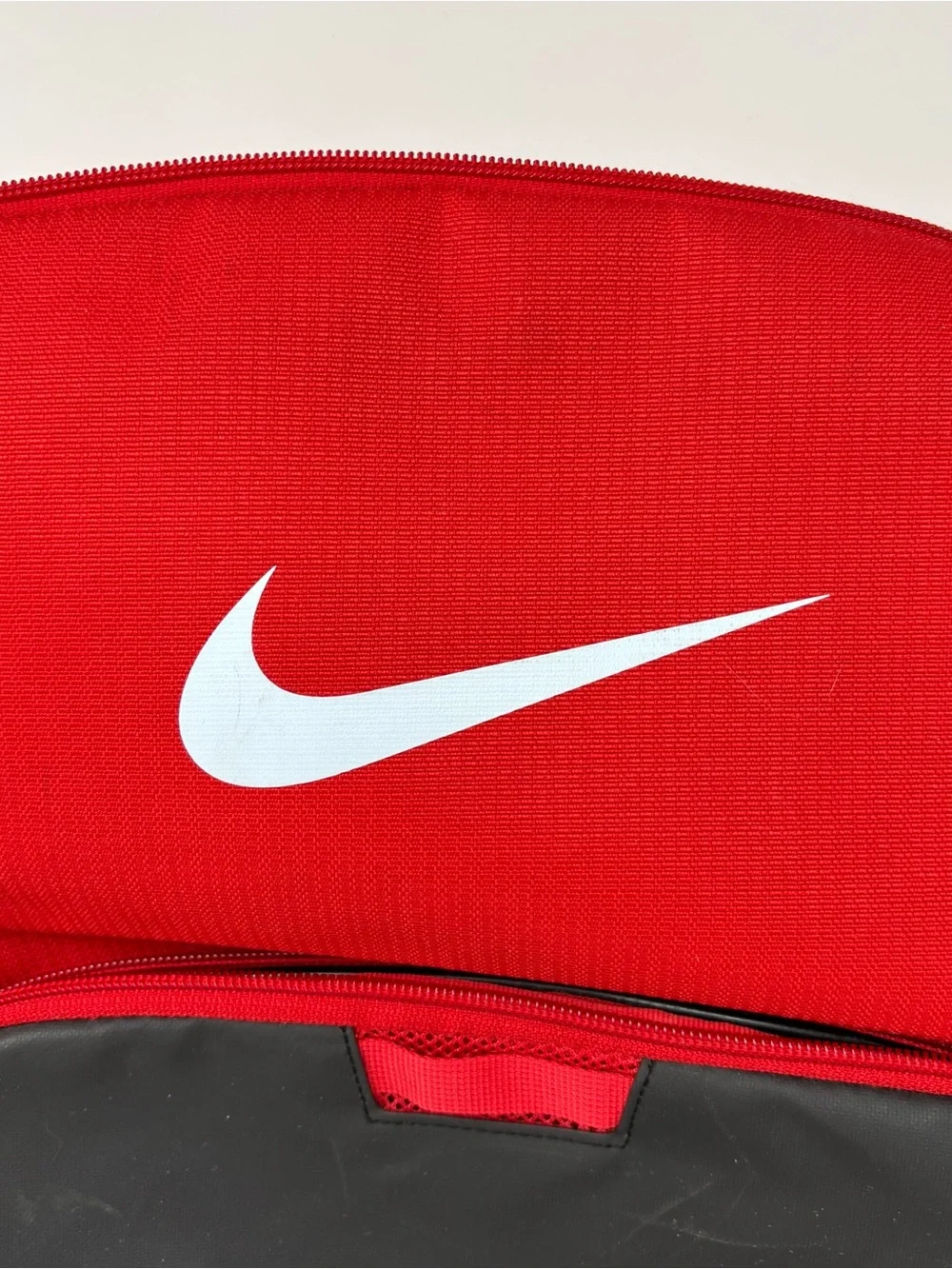Nike Red Black Swoosh Backpack Athletic Sports School Gear Bookbag